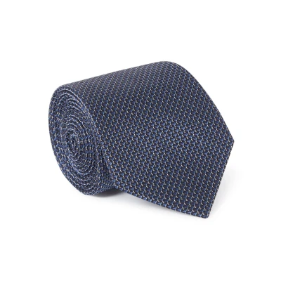 Afbeelding van Emporio Armani heren Stropdas van zijde met microdessin in de kleur Royalblauw