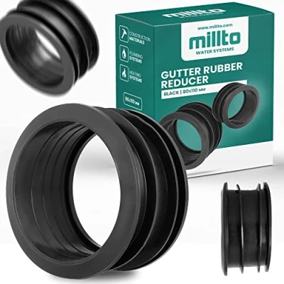 Afbeelding van Millto™ dakgoot afvoerpijp reduceerstuk 80/110 rubberen slangverbinder, fitting adapter, regenwatersysteem joiner koppeling