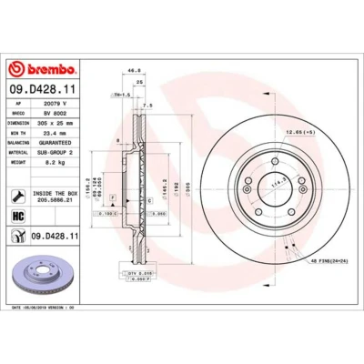 Afbeelding van Brembo Remschijven 09.D428.11