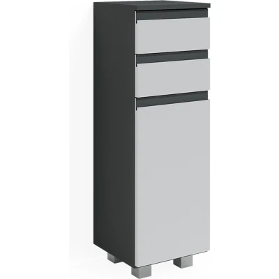 Afbeelding van Vicco Halfhoge kast &quot;J Shape&quot;, Wit/Antraciet, 30 x 95 cm