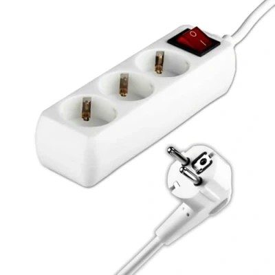 Afbeelding van V TAC VT 1113 2 Adapters &amp; stopcontacten Schakelaar verlengsnoeren IP20 Wit