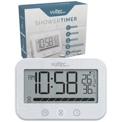 Afbeelding van Douchetimer T5 Digitale waterdichte timer Douche klok Showertimer Kookwekker Digitaal Wit IPX4