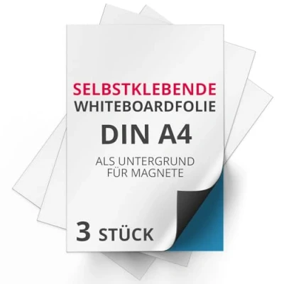 Afbeelding van Magstick mag_089 Ferrofolie, DIN A4, wit, whiteboard folie, zelfklevend, flexibel, beschrijfbaar, afwasbaar, hechtbasis voor magneten