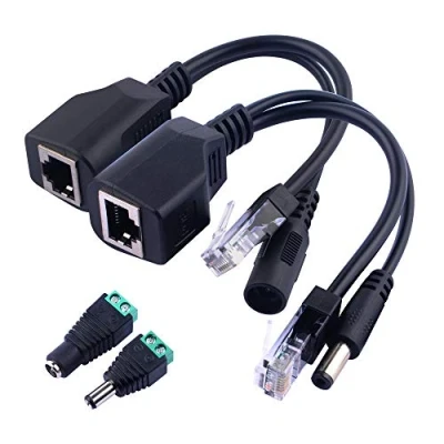Afbeelding van GeeekPi 1 Paar Passieve Power over Ethernet RJ45 PoE Adapter Injector + Splitter Kabel Kit met 2.1x 5.5mm DC Connector