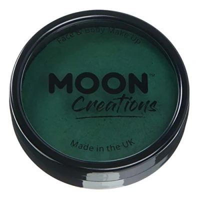 Afbeelding van Moon Creations professionele make up voor gezicht en lichaam, taartvormen met kleurrijke verf up, kinderen, volwassenen, festival, Halloween, donkergroen, 36 g
