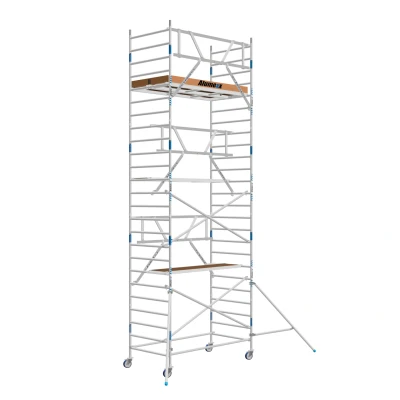 Afbeelding van COMBI DEAL Rolsteiger Alumexx AGS PRO + Steigeraanhanger L190xB135cm 8.20m werkhoogte Carbon Deck platformen