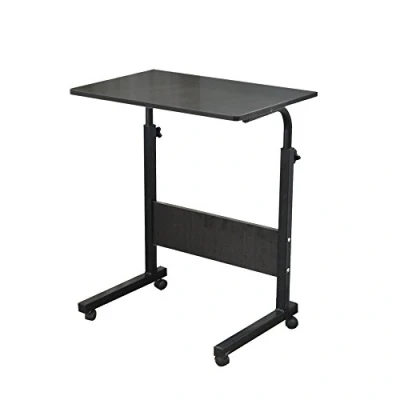 Afbeelding van sogesfurniture 05#1 60BK BH Laptoptafel, in hoogte verstelbaar, laptopstandaard, mobiele bijzettafel, verzorgingstafel voor bed en bank, 60 x 40 71 90 cm, zwart