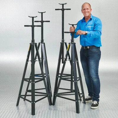 Afbeelding van Datona Assteunen Hoog 2 Ton Met Spindel 4 Stuks Zwart