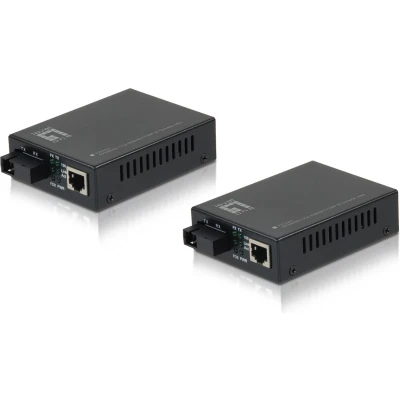 Afbeelding van LevelOne FVT 2202 100Mbit/s Zwart netwerk media converter