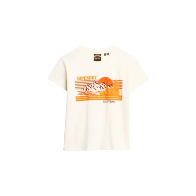 Afbeelding van Superdry Tshirt print, Dames, Maat: 40, Riff white