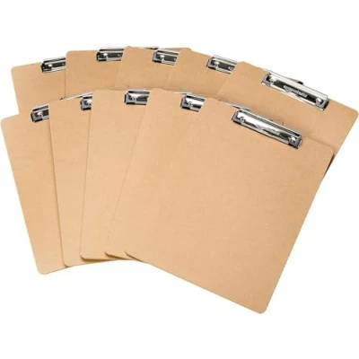 Afbeelding van Amazon Basics Klemborden, hardhout, set van 10, bruin