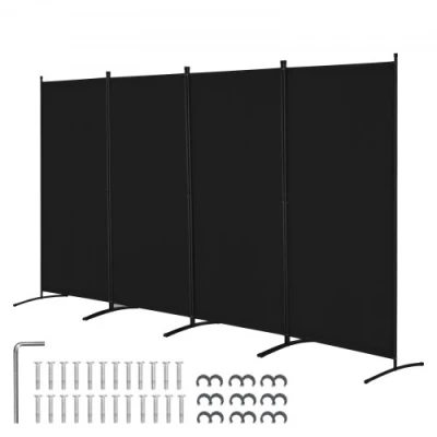 Afbeelding van VEVOR scheidingsscherm 3464 mm 4 panelen kantoor zwart privacyscherm
