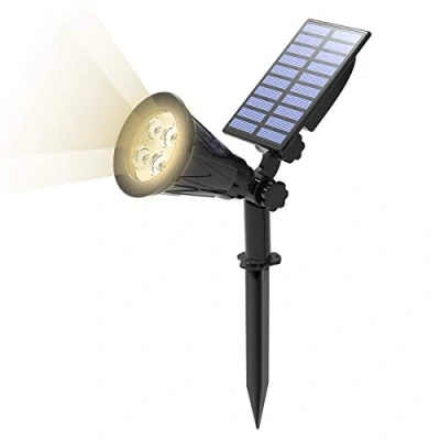 Afbeelding van T SUN Buitenlamp op zonne energie, buitenspot, draadloos, IP65, tuinlamp met 180 graden verstelbaar, zonnelamp voor buiten, tuin, binnenplaats, pad, oprit (4000 K, natuurlijk wit)