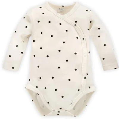Afbeelding van Pinokio Bodysuit Buttoned TRES BIEN, 100% katoen, ecru met polka dot, meisjes 56 74 (62), polkadot, 62 cm