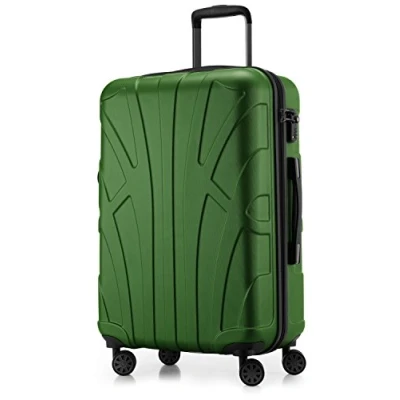 Afbeelding van Suitline harde koffer trolley check in bagage, TSA, 66 cm, ca. 58 liter, 100% ABS mat groen