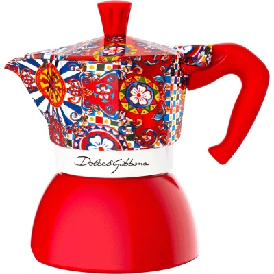 Afbeelding van Bialetti Moka Induction Dolce&amp;Gabbana Express 0,19 l Blauw, Rood, Wit