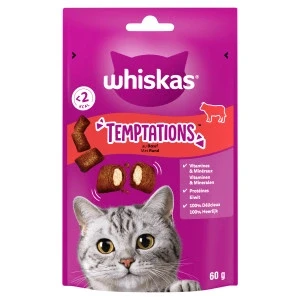 Afbeelding van Whiskas Temptations met rund kattensnacks Per 10