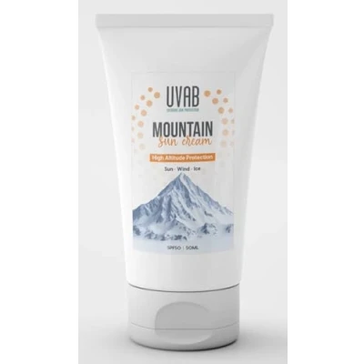 Afbeelding van UVAB LSF50+ 50 ml Mountain Sport Zonnecrème voor het gezicht. Zweetbestendige zonbescherming met vochtfactor 50+ een hoge bescherming van gezicht en hals.
