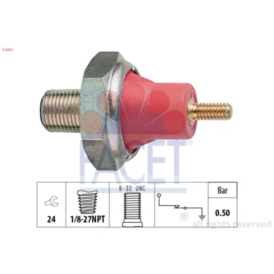 Afbeelding van FACET 7.0031 Oliedruksensor 1/8 27NPT 0,5bar Made in Italy OE Equivalent