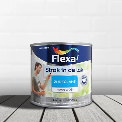 Afbeelding van Flexa Strak In De Lak Alkyd Zijdeglans Lakverf Dekkend Buiten Terpentine basis