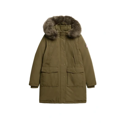 Afbeelding van Superdry Vrouwen Everest Parka met Imitatiebont Groen Grootte: 40