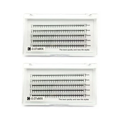 Afbeelding van EMEDA 2 stuks 6D Premade ventilatoren 0,07 C krul Volume wimpers 8 12mm Russian Cluster wimperextensions lash extensions (6D +6D)