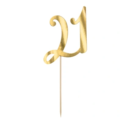 Afbeelding van Partydeco Cake Topper gold 21 jaar
