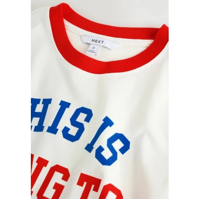 Afbeelding van Next Tshirt print, Dames, Maat: Small, Ecru