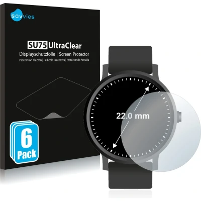 Afbeelding van Savvies (6 Stuks) Schermbeschermer voor Horloges (Rond, ø: 22 mm) Screen Protector Ultra Transparant