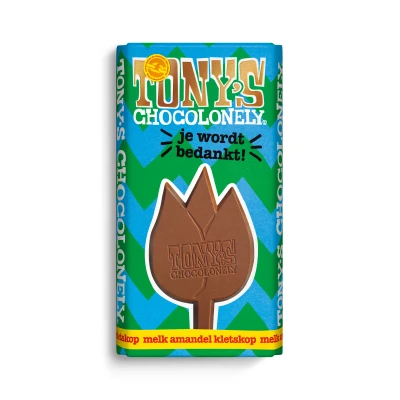 Afbeelding van Chocolade Tony&#039;s Chocolonely je wordt bedankt reep 180gr