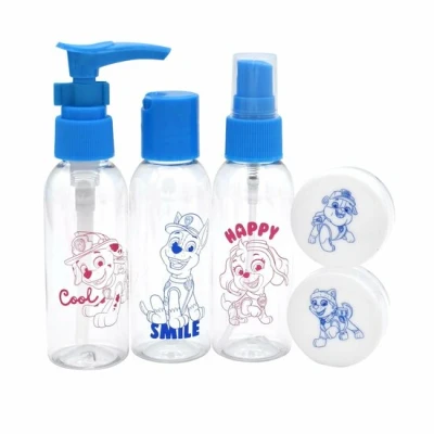 Afbeelding van Paw Patrol Set Reisflesjes 5 delig Toilettas Transparant