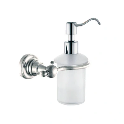 Afbeelding van Zeepdispenser Sapho Diamond Hangend 200 ML Chroom / Melkglas
