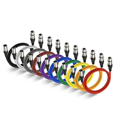 Afbeelding van NUOSIYA XLR Kabel Ergonomisch Ontwerp, Hoge Kwaliteit Clearer Audio Signaal Microfoon Zacht Rubber Materiaal Mannelijke naar Vrouwelijke Mic 1m/3Ft 10 Colors/1M