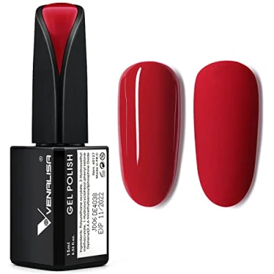 Afbeelding van VENALISA Gel nagellak,15 ml, uv en led nagellak, voor doe het zelf nail art, manicuresalon thuis, rood (Carmine Red)