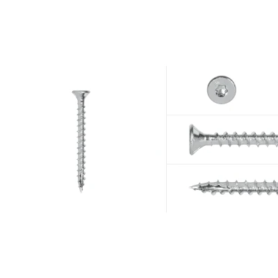 Afbeelding van Spaanplaatschroeven Verzinkt 5 x 50 mm Torx 20 met snijpunt Doos 200 Stuks