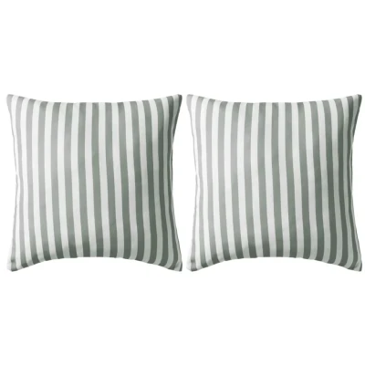 Afbeelding van Buitenkussens 45x45 cm gestreept grijs 2 st
