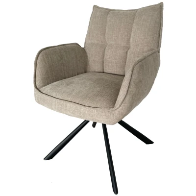 Afbeelding van Nordic Home Felix eetkamerstoel zand Stof