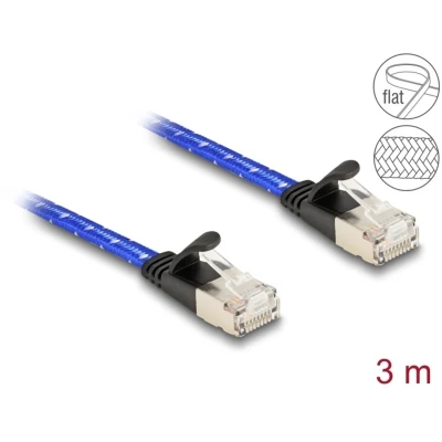 Afbeelding van Delock RJ45 Flachband Netzwerkkabel mit Geflechtmantel Cat.6A U/FTP 3