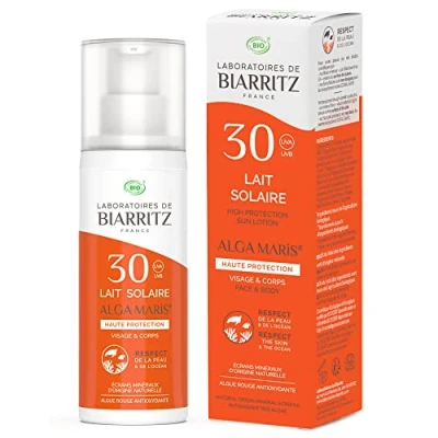 Afbeelding van Laboratoires De Biarritz Alga Maris Zonnebrand Pompfles Gezicht &amp; Lichaam Spf30