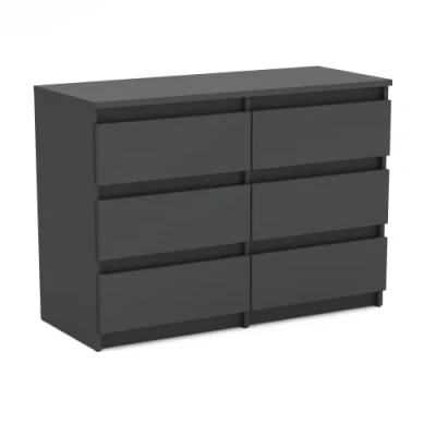 Afbeelding van MRBLS Ladekast met 6 Laden Commode MDF Spaanplaat Dressoir Kleerkast Garderobe Modern Meubilair Lades voor de Slaapkamer van Woonkamer Gang (Grijs Mat) 100 x 30 70 cm (B/D/H)