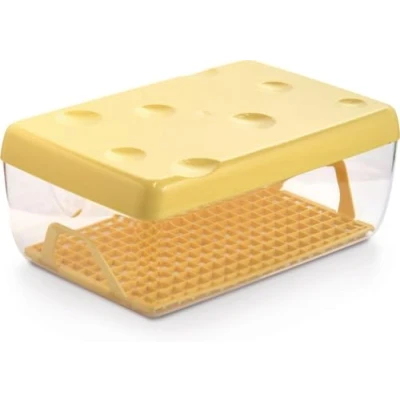 Afbeelding van Snips Cheese Saver 3 LT, kaascontainer voor koelkast, kaasdoos met rooster 26x17x10,5 cm, gele kleur, gemaakt in Italië, BPA vrij