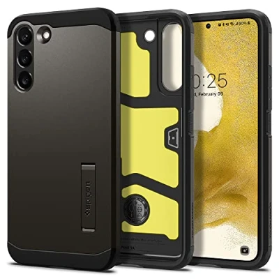 Afbeelding van Samsung Galaxy S22 Hoesje Kunststof Spigen Hardcase/Backcover Grijs Telefoonhoesje Shockproof/Valbescherming