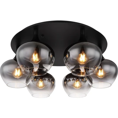 Afbeelding van Globo Zwarte plafondlamp Maxy 6 lichts Ø 65cm 15548 6D