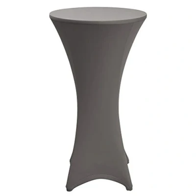 Afbeelding van Beautissu Statafelhoes Stella Ø 80 cm statafelrok voor statafel feest decoratie geschikt horeca feestversiering stretch elk tafel antraciet