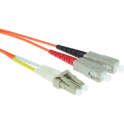 Afbeelding van ACT RL8010 Glasvezel Duplex Patchkabel LSZH Multimode 62.5/125 OM1 LC en SC Connectoren 10 meter