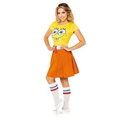 Afbeelding van Amscan 9909166 Officiële SpongeBob SquarePants Volwassenen Fancy Dress Kostuum Maat: 8 10