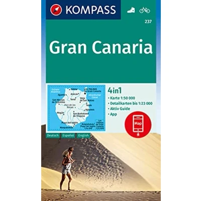 Afbeelding van Gran Canaria 1:50 000: 4in1 Wanderkarte 1:50000 mit Aktiv Guide und Detailkarten inklusive Karte zur offline Verwendung in der KOMPASS App. Fahrradfahren.: 237