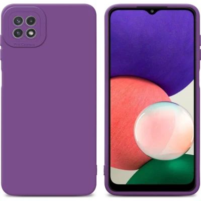 Afbeelding van Cadorabo Hoesje geschikt voor Samsung Galaxy A22 5G in FLUID MAT PAARS Beschermhoes TPU silicone Cover Case