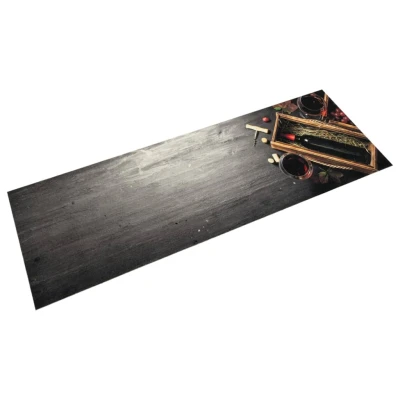 Afbeelding van Keukenmat wasbaar wijnflesprint 45x150 cm fluweel