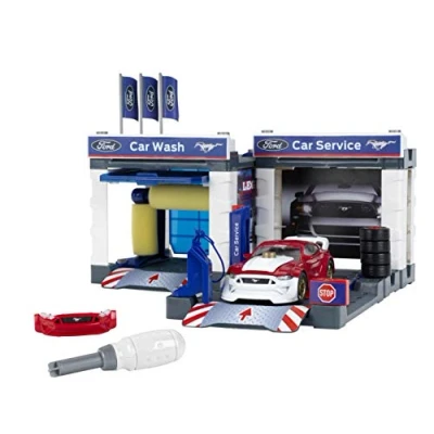 Afbeelding van Theo Klein 3313 Tankstation Met 2019 Ford Mustang I Garage en auto kunnen worden gedemonteerd hefplatform wasstraat Speelgoed voor kinderen vanaf 3 jaar